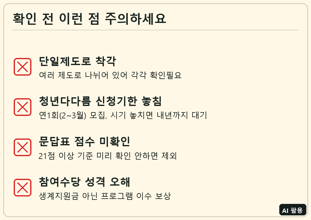 장기미취업청년 지원제도 확인 체크리스트