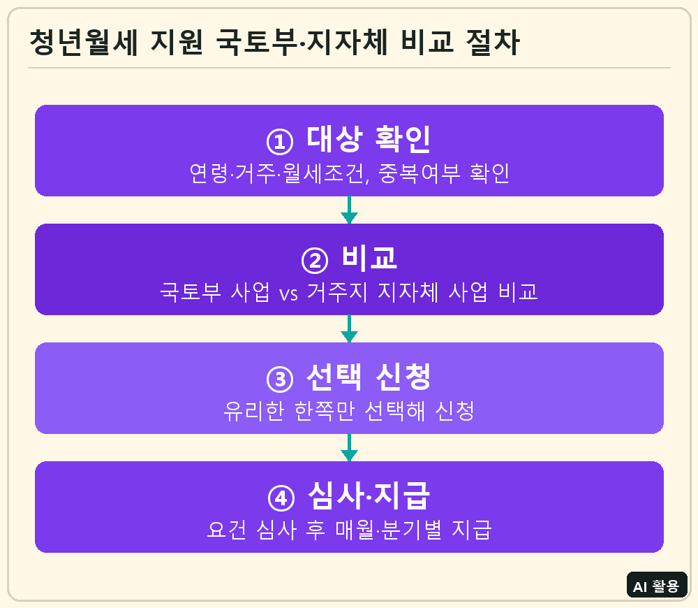 청년월세 지원 국토부와 지자체 사업 비교 절차