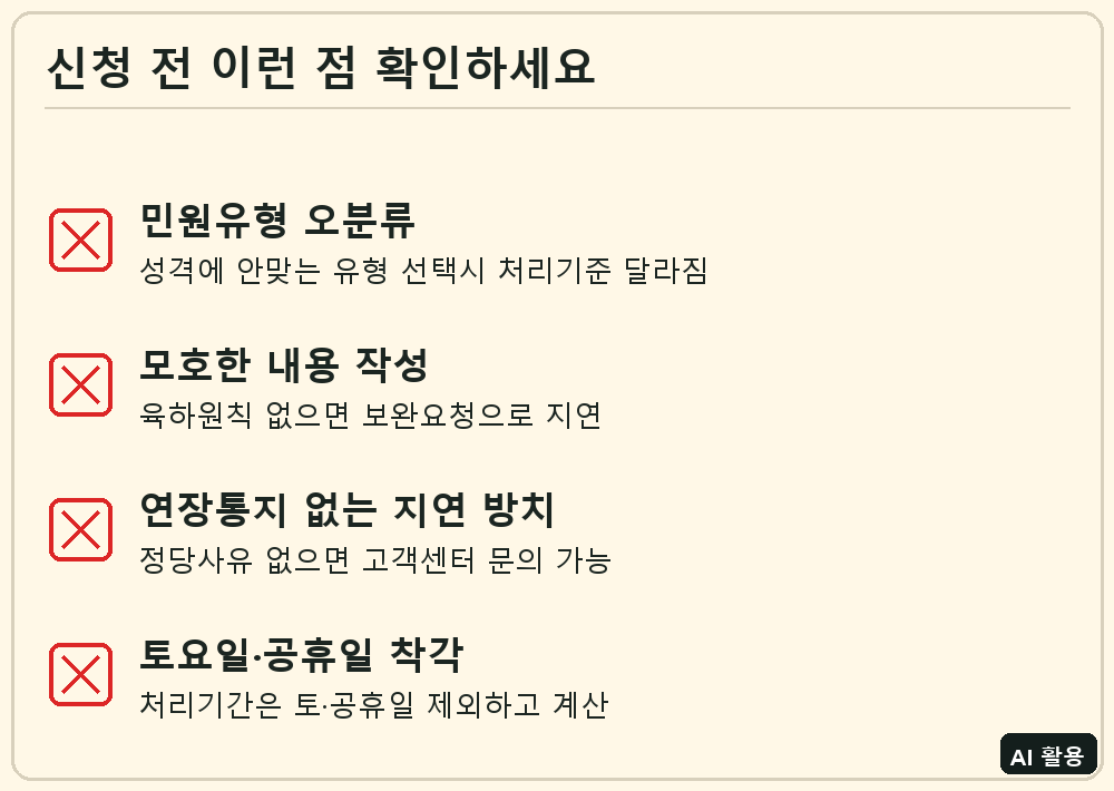 국민신문고 민원신청 전 확인 체크리스트