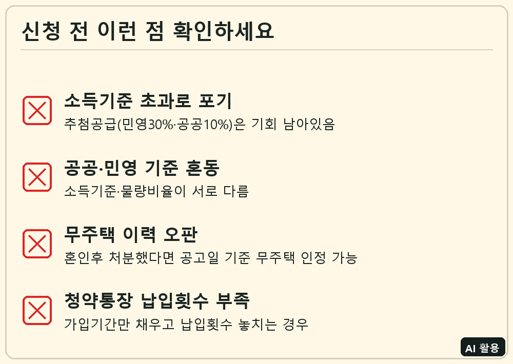 신혼부부 특별공급 신청 전 확인 체크리스트