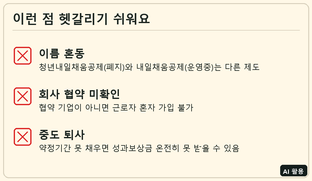 청년내일채움공제 이런 점 헷갈리기 쉬워요