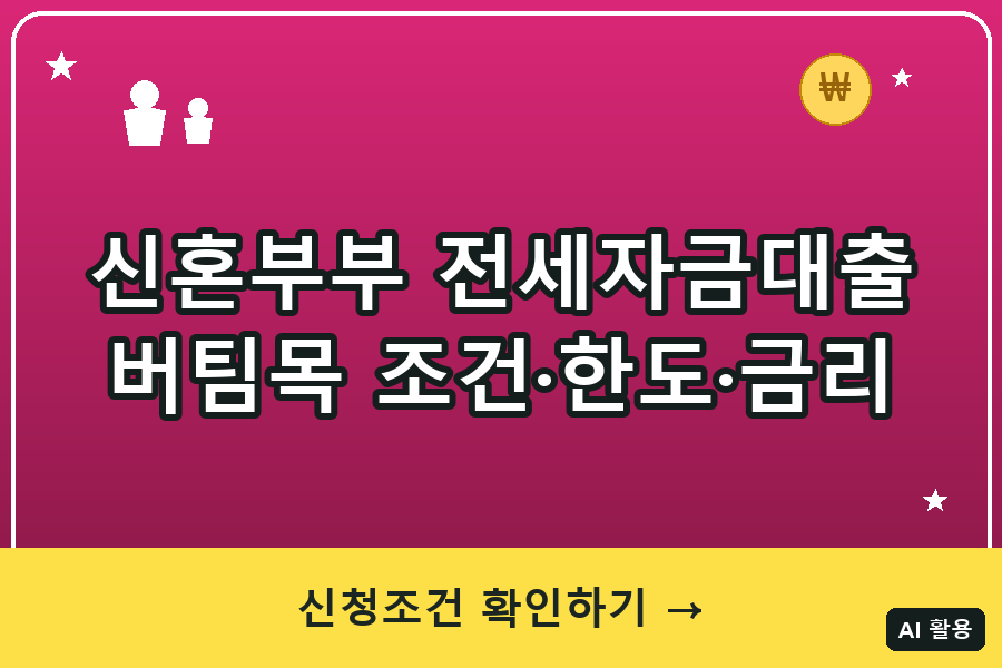 신혼부부 전세자금대출(버팀목) 조건·한도·금리 총정리 (2026)