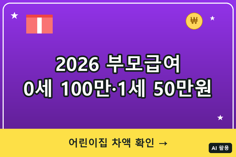 2026 부모급여 변경사항 총정리｜어린이집 이용시 차액 지급 구조