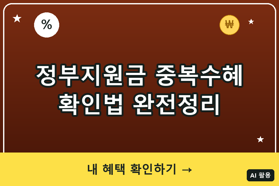 정부지원금 중복수혜 대표이미지