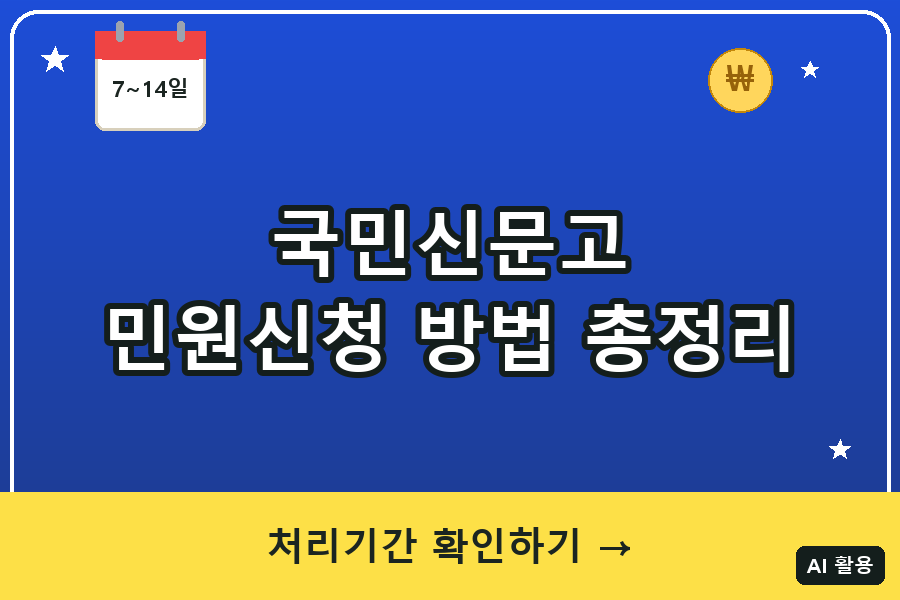 국민신문고 민원신청 방법·처리기간 총정리 (2026)