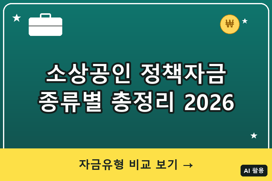 소상공인 정책자금 종류별 총정리 (2026 일반경영안정자금·재도전특별자금)