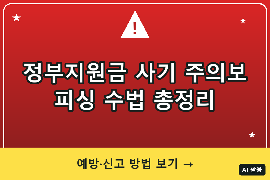 정부지원금 사기 문자 주의보｜피싱 수법과 신고 방법 총정리