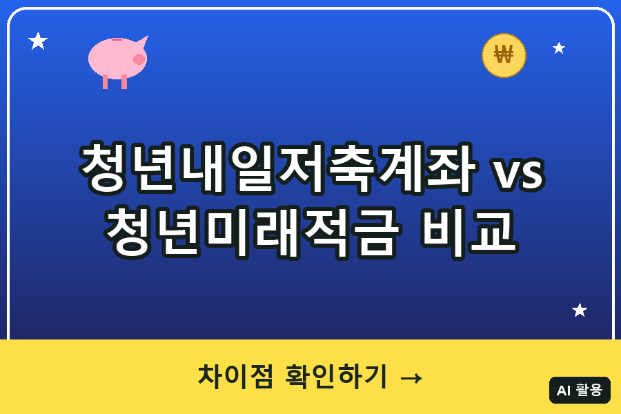 청년내일저축계좌 vs 청년미래적금 비교 (2026)