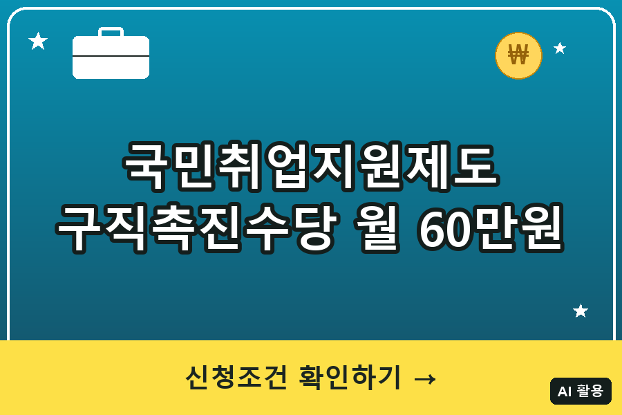 국민취업지원제도 구직촉진수당 월 60만원 받는 법 (2026)