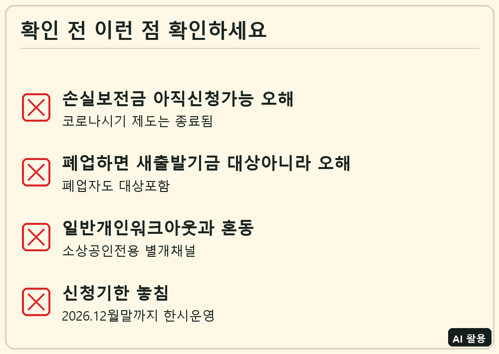 소상공인 손실보전금·새출발기금 체크리스트