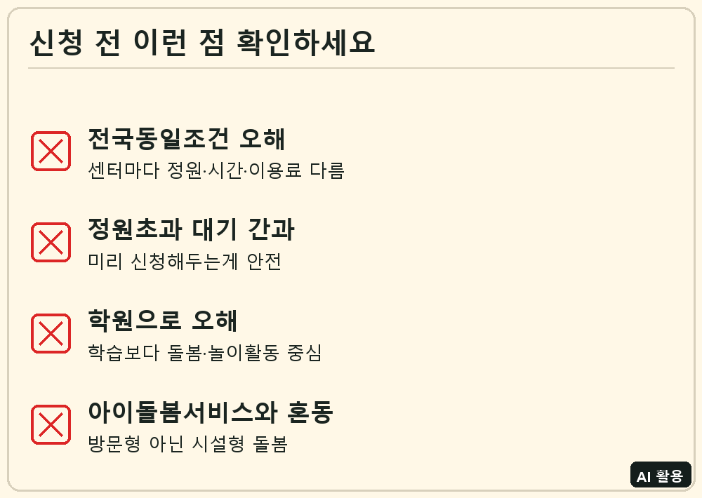 다함께돌봄센터 신청 전 확인 체크리스트