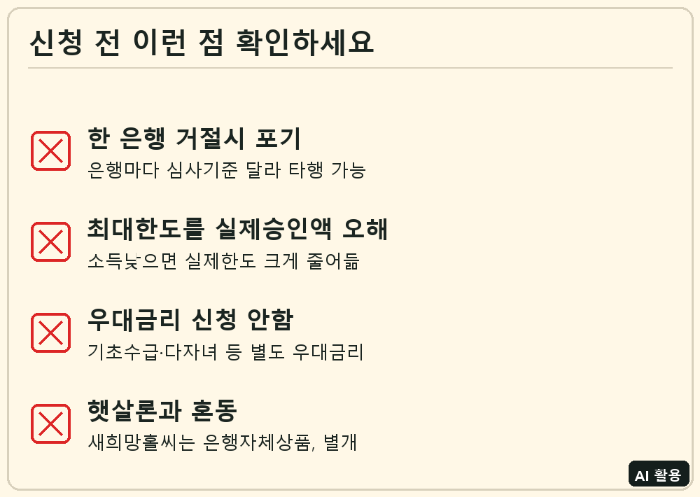 새희망홀씨대출 신청 전 체크리스트