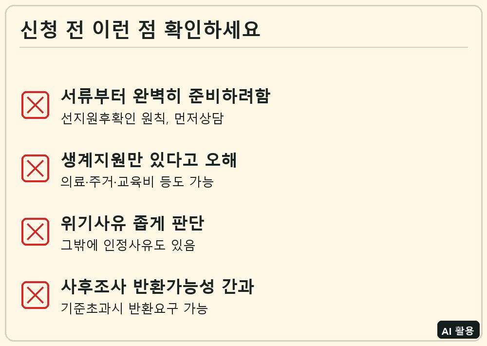 긴급복지지원제도 신청 전 확인 체크리스트