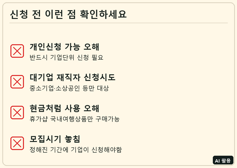 근로자 휴가지원사업 신청 전 확인 체크리스트