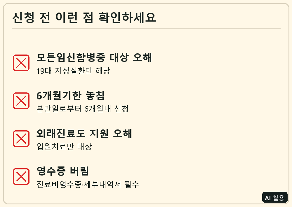 고위험 임산부 의료비 지원 신청 전 확인 체크리스트