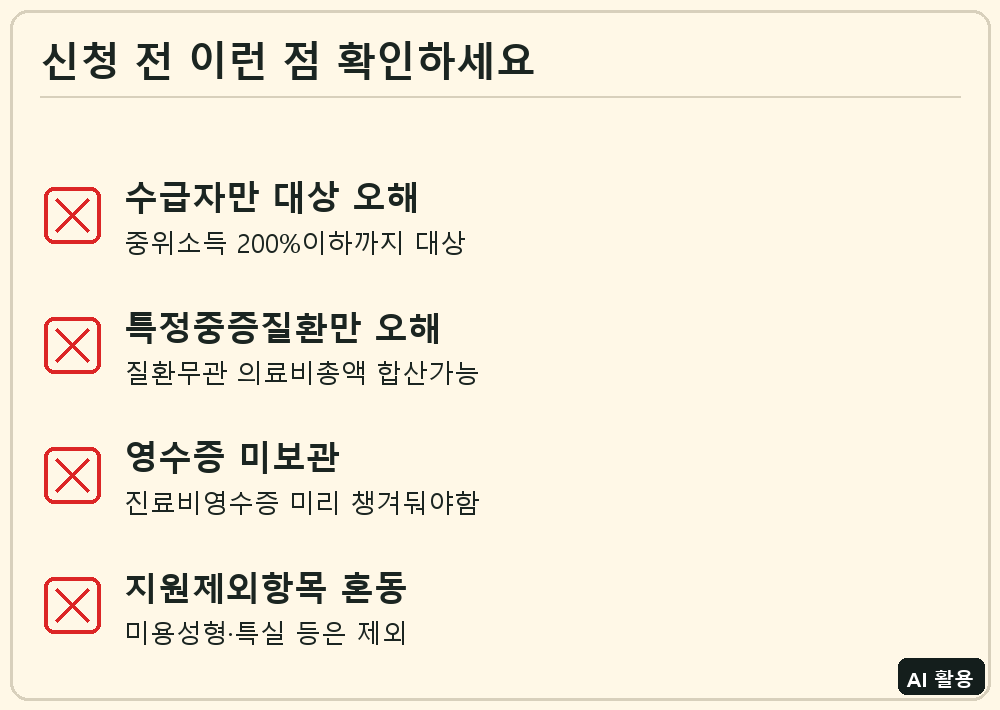 재난적의료비 지원 신청 전 확인 체크리스트