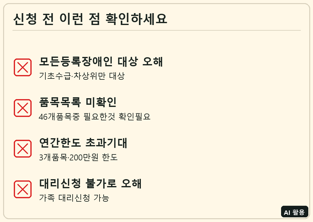 장애인 보조기기 교부사업 신청 전 확인 체크리스트