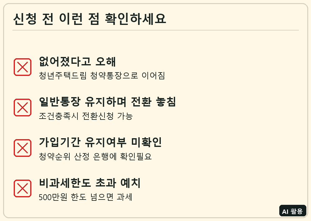청년 주택드림 청약통장 확인 체크리스트