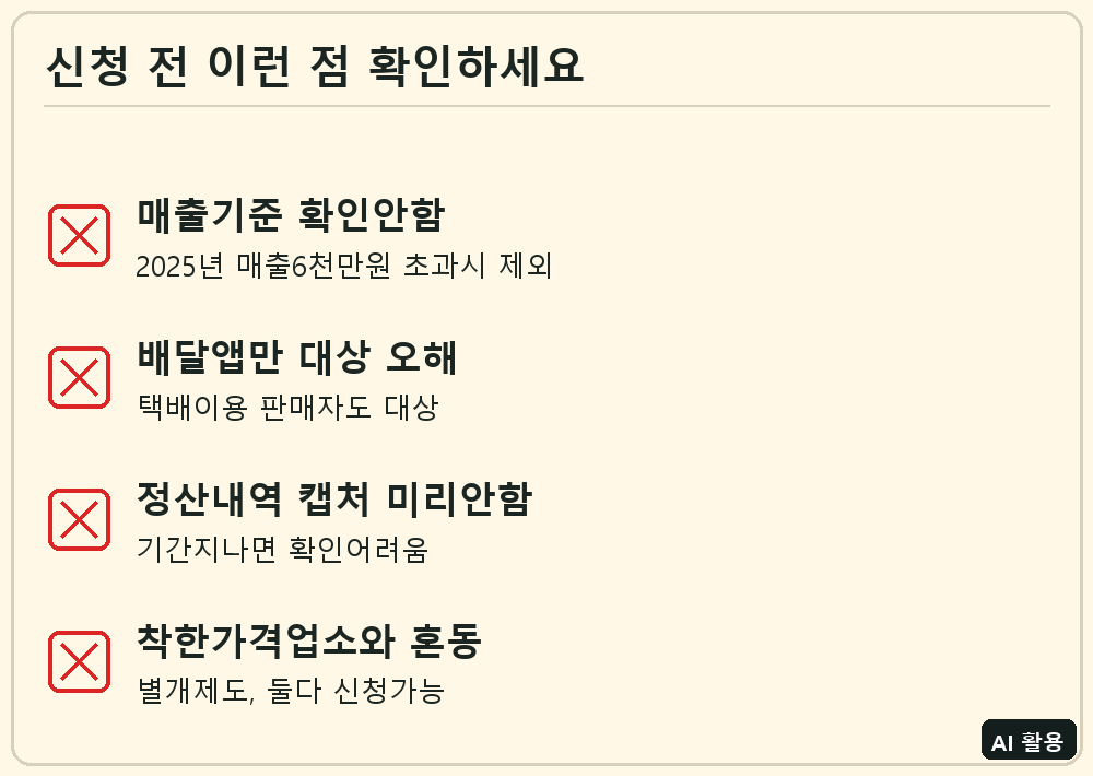 소상공인 배달료·택배비 지원사업 체크리스트