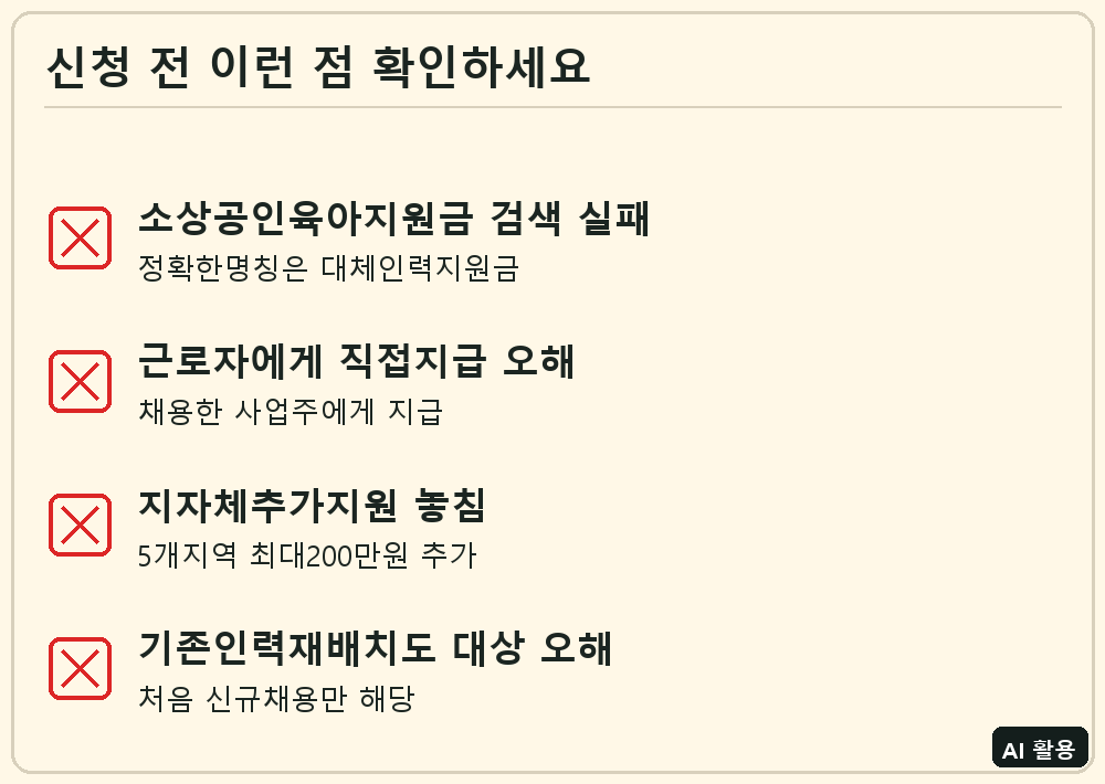 육아기 대체인력 지원금 체크리스트