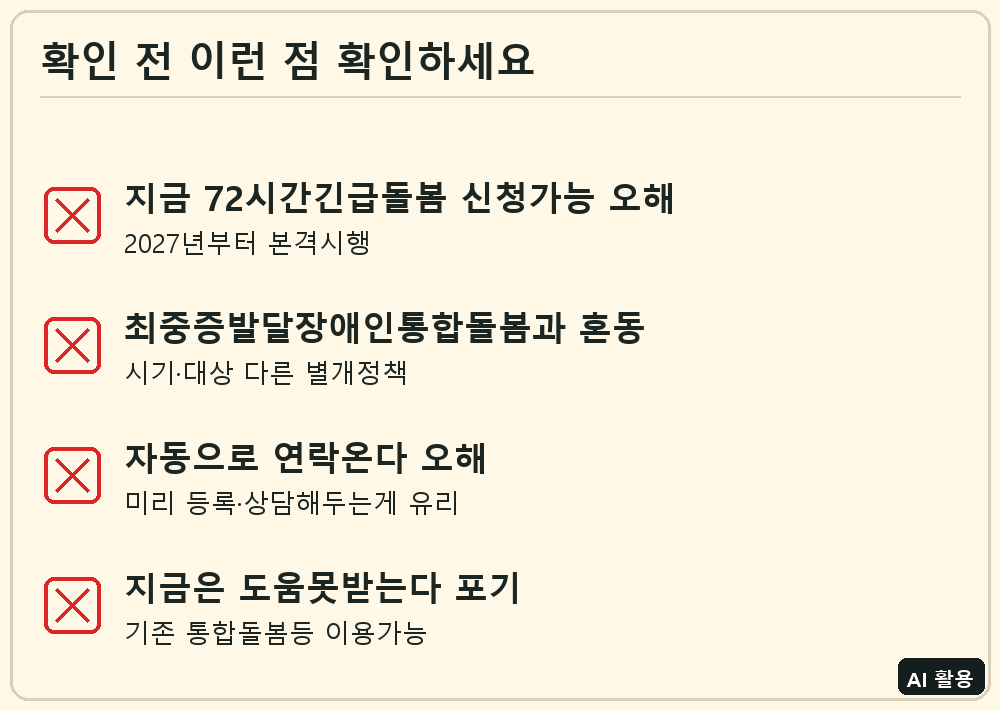 발달장애인·치매가족 긴급돌봄 체크리스트