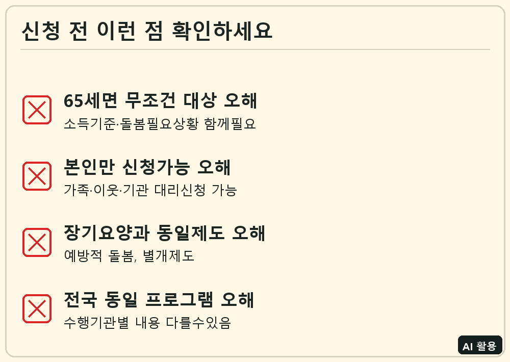 노인맞춤돌봄서비스 신청 전 확인 체크리스트