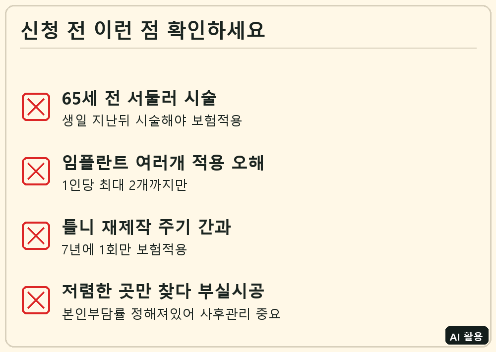 노인 틀니·임플란트 신청 전 체크리스트