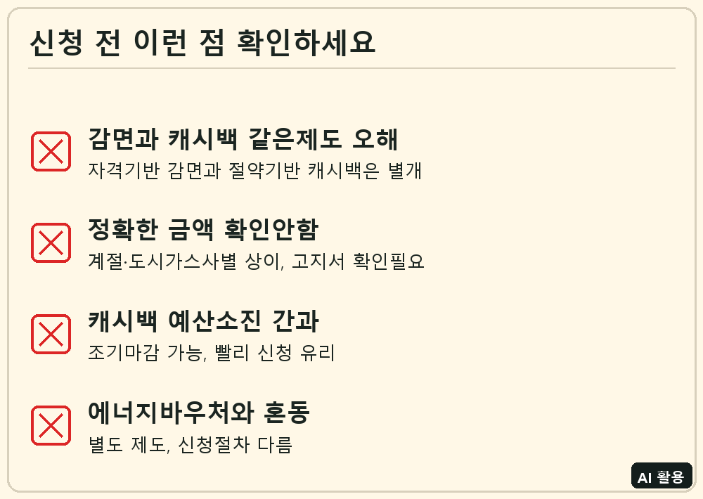 도시가스요금 감면·캐시백 신청 전 체크리스트