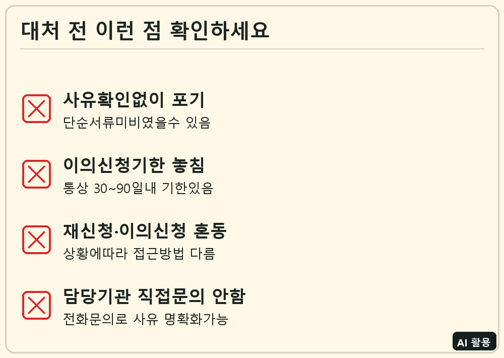 신청 반려 대처 전 체크리스트