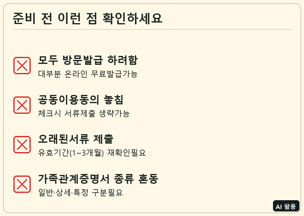 신청 서류 준비 전 체크리스트
