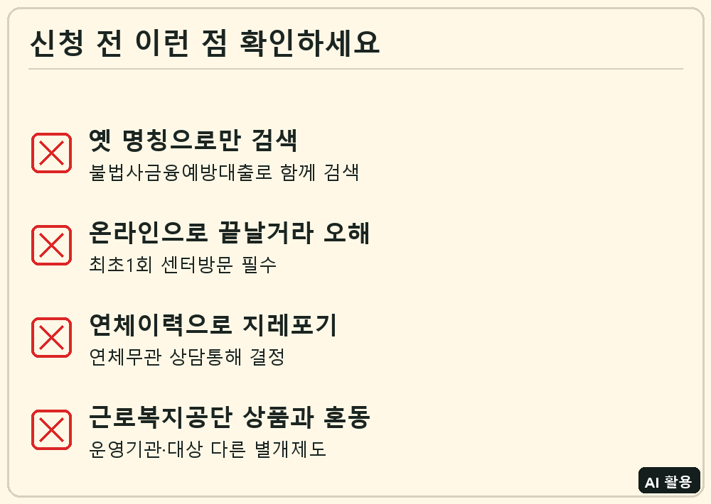 불법사금융예방대출 신청 전 확인 체크리스트