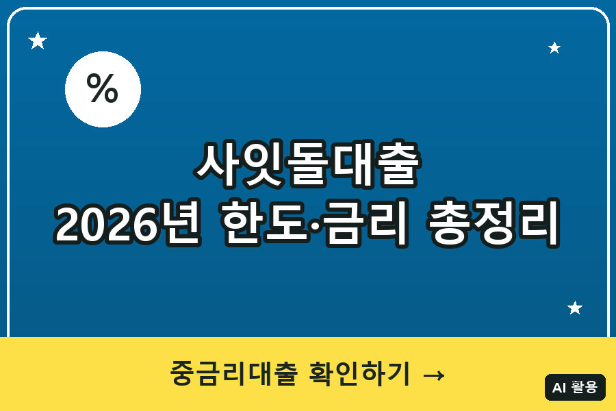 사잇돌대출 2026 한도·금리 총정리｜최대 3천만원