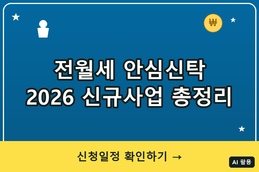 전월세 안심신탁 총정리 (2026)｜신규 시범사업