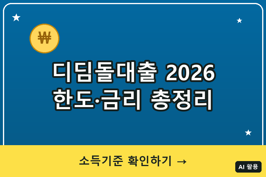 디딤돌대출 2026 소득기준·한도·금리 총정리