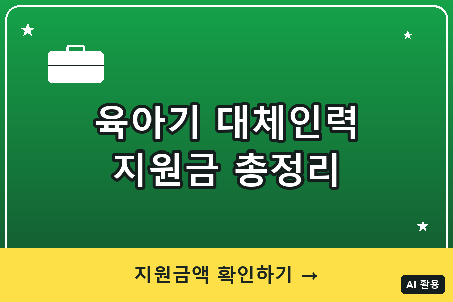 육아기 대체인력 지원금 총정리 (2026)
