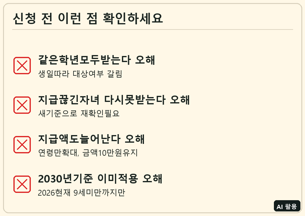 아동수당 연령확대 체크리스트
