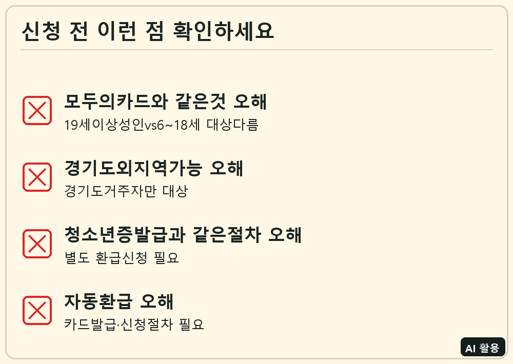 경기도 청소년 교통비 지원 체크리스트