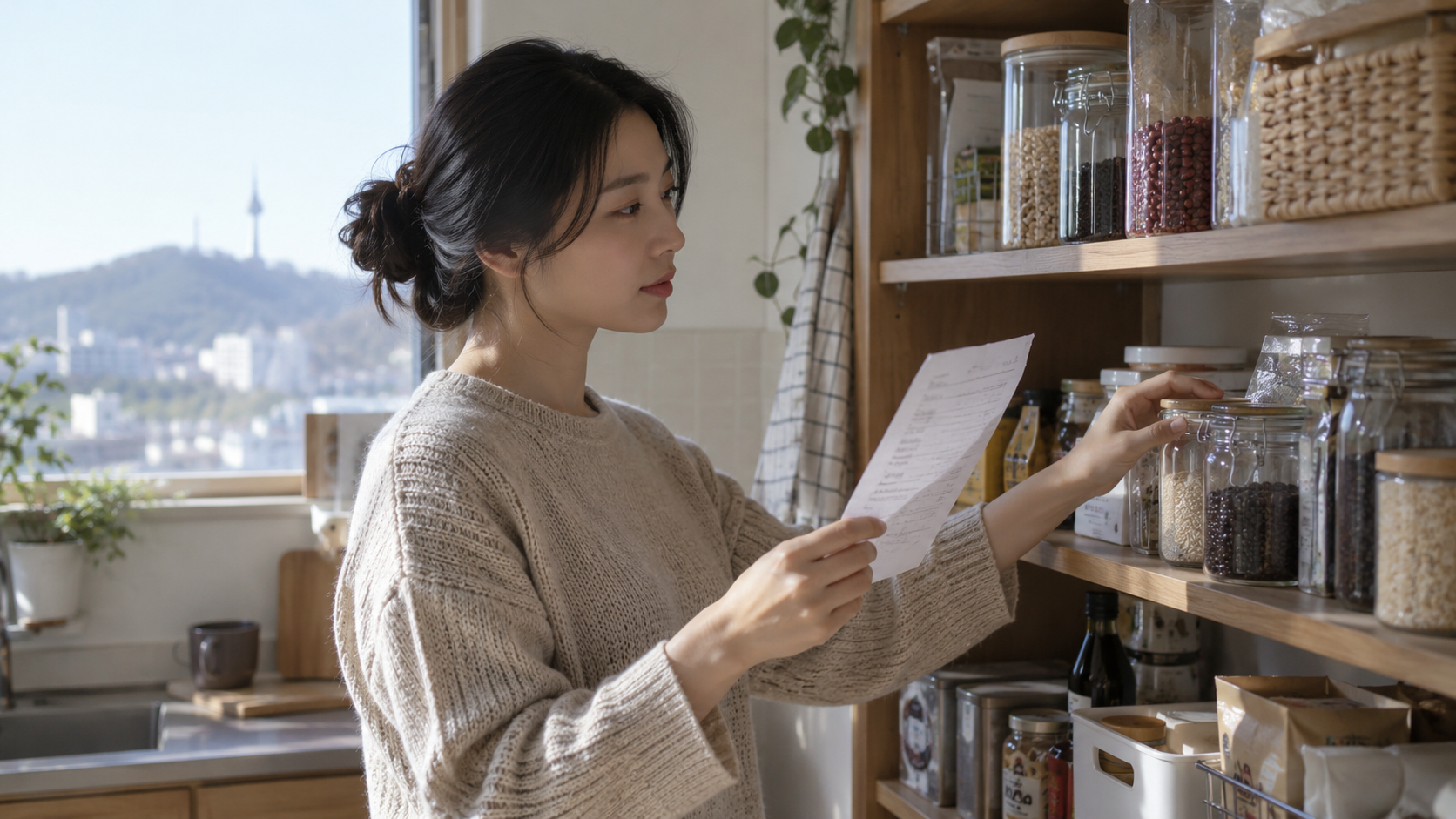 참고5: 보관장과 목록을 대조하는 연출 장면