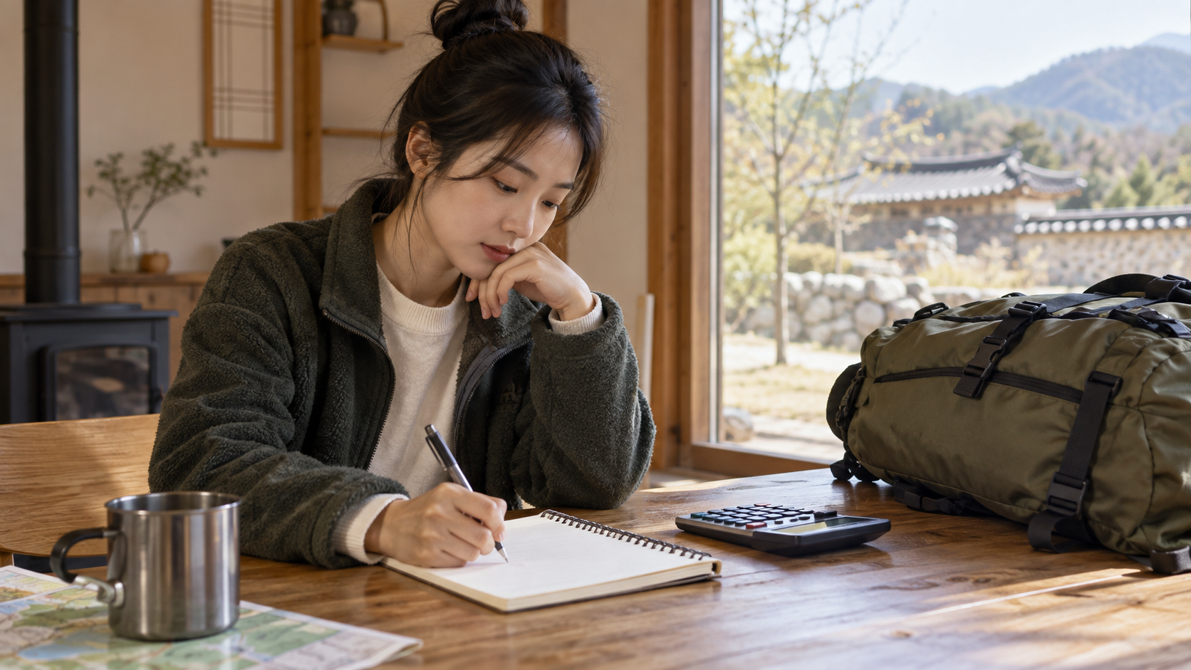 참조1: 장비와 계산 도구를 놓은 예시