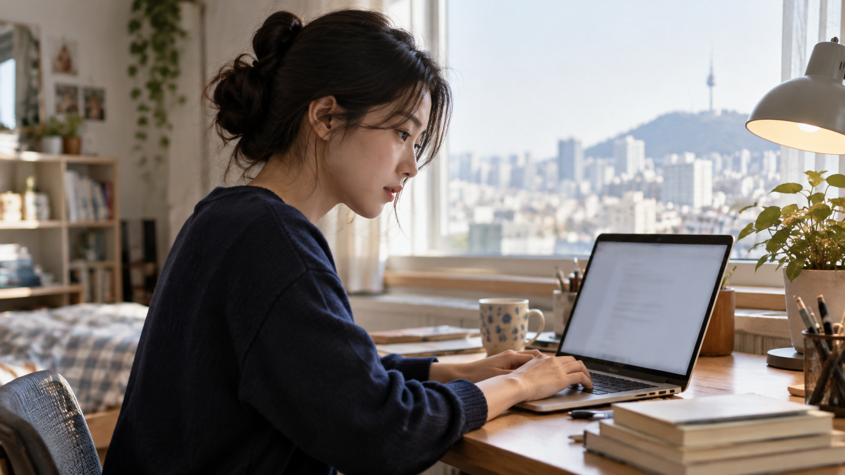 참고7: 옮긴 텍스트를 편집하는 연출 사진