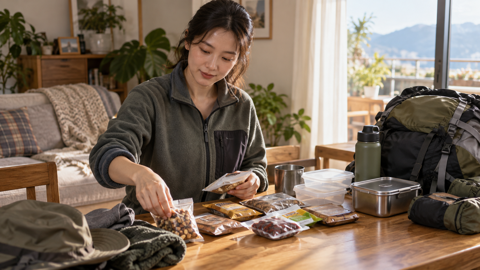 산행 뒤 남은 간식 정리