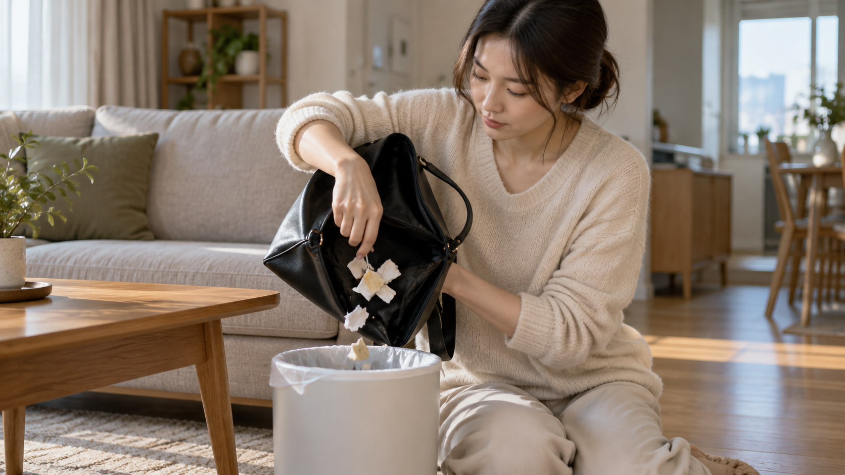 돌아와 물건 정리