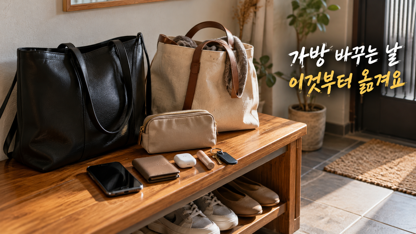 가방 바꿀 때 물건 빠뜨린다면, 공통 파우치로 나누는 3단계