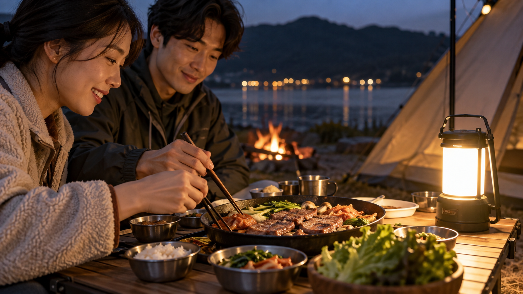식탁 옆 조명