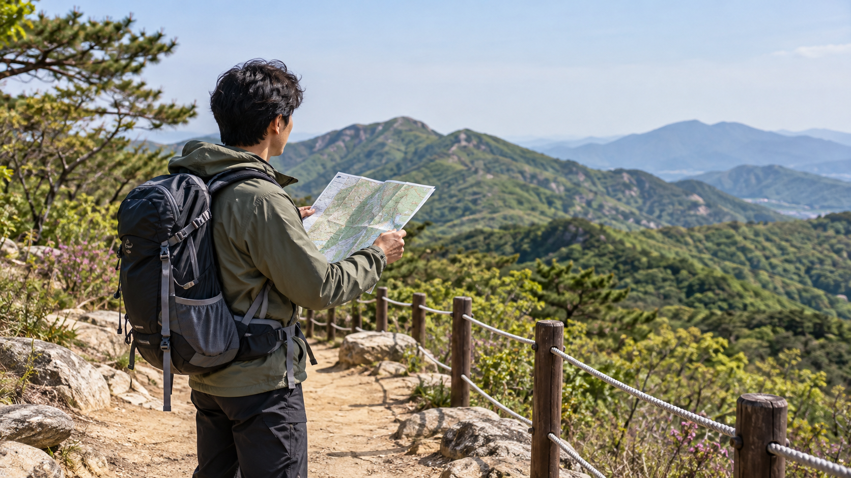 지도와 산 모습 비교