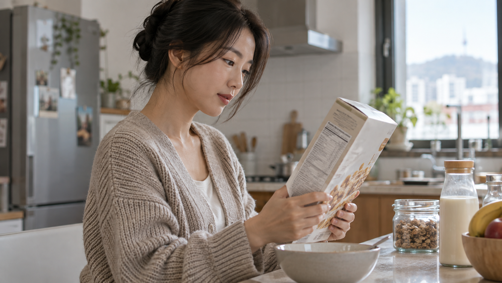 참조2: 포장의 원재료를 확인하는 연출 예시